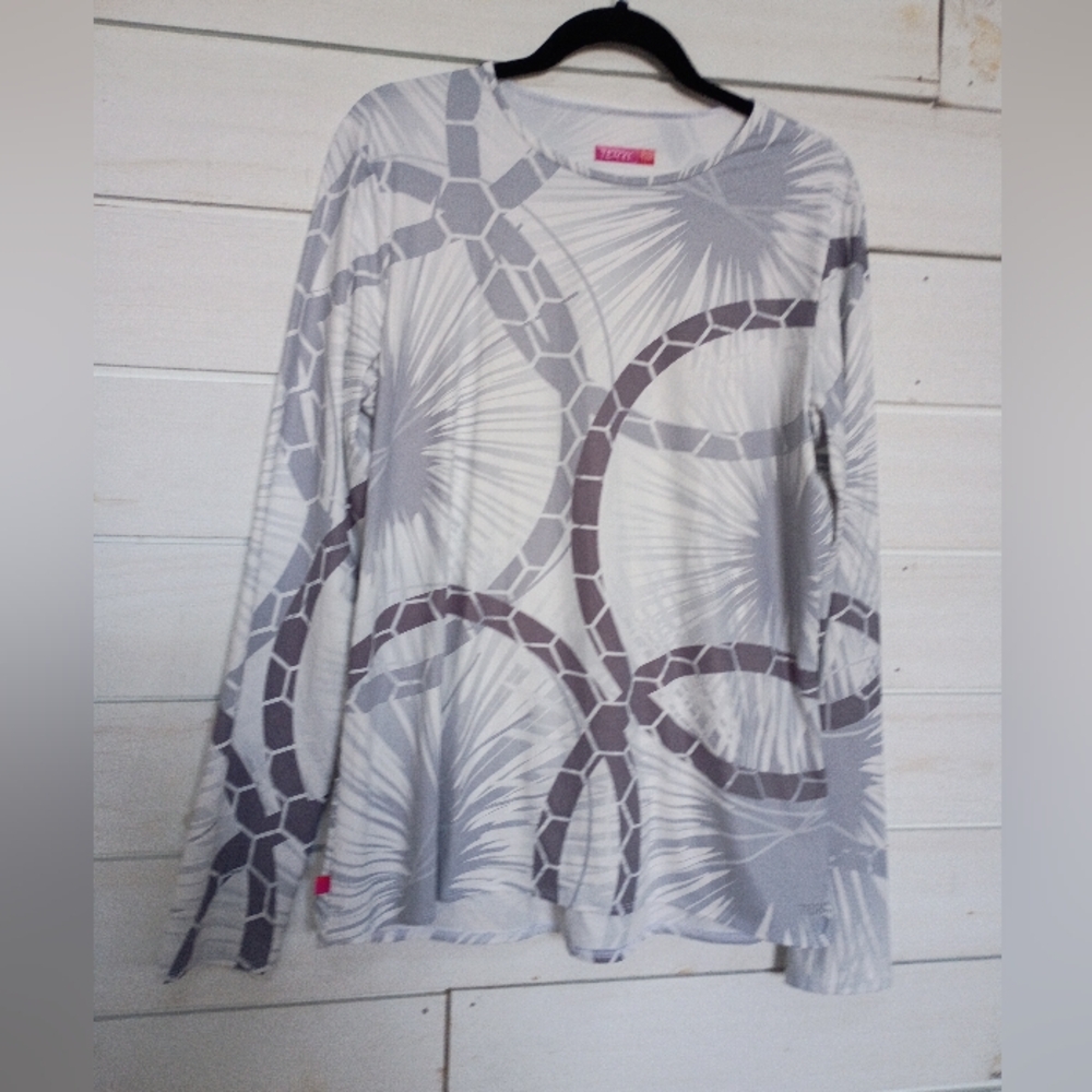 Terry Cycling Gray Patterned Women's Top